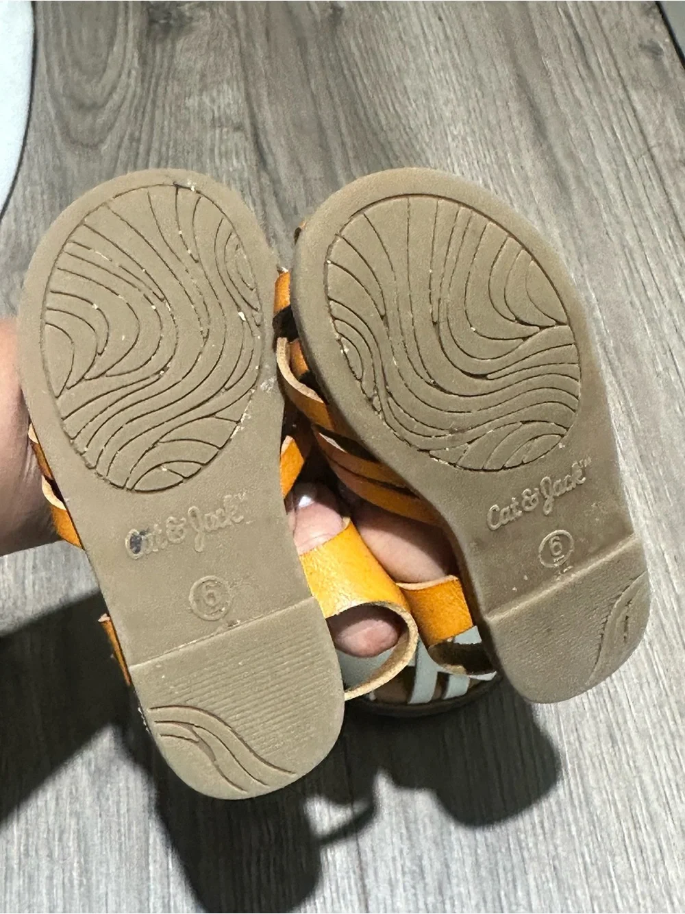 Bundle Cat & Jack Kids Woven Closed-Toe Sandals in White and Mustard